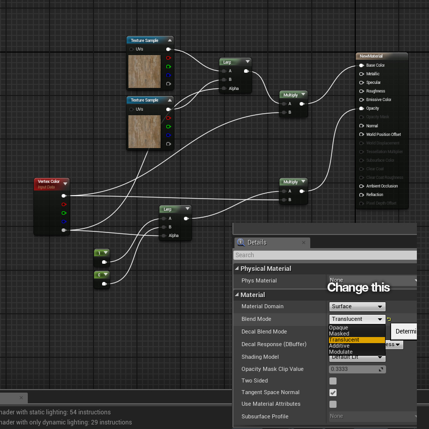 material setup